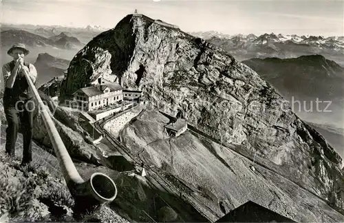 AK / Ansichtskarte  Alphorn_Cor_des_Alpes-- Alphornblaeser auf Pilatuskulm 
