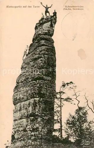 AK / Ansichtskarte  Klettern_Bergsteigen_Climbing_Grimper Schrammsteine Saechs. Schweiz 