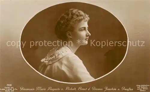 AK / Ansichtskarte 73894739 Adel_Preussen Prinzessin Marie Auguste  Adel Preussen