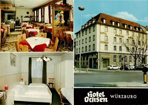 AK / Ansichtskarte  Wuerzburg_Bayern Hotel Ochsen Gaststube Zimmer 