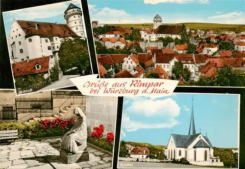 AK / Ansichtskarte  Rimpar Schloss Panorama Denkmal Kirche Rimpar