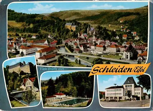 AK / Ansichtskarte  Schleiden_Eifel Fliegeraufnahme Schloss Schwimmbad Gebaeude Schleiden_Eifel