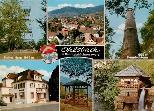 AK / Ansichtskarte  Ohlsbach Hohes Horn Panorama Brandeckform Gasthof zum Rebstock Pavillon Muehle Ohlsbach