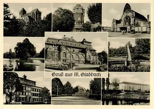 AK / Ansichtskarte  Moenchengladbach Kirche Wasserturm Schloss Bahnhof Seepartien Park Gedenkstaette Moenchengladbach