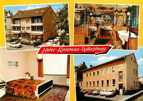 AK / Ansichtskarte 73894837 Wuerzburg_Bayern Hotel Rosenau Gastraum Zimmer 