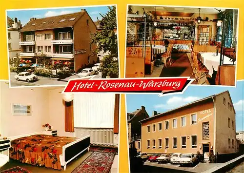 AK / Ansichtskarte  Wuerzburg_Bayern Hotel Rosenau Gastraum Zimmer 