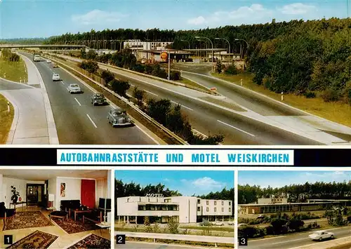 AK / Ansichtskarte 73894886 Weiskirchen_Offenbach_Main BAB Raststaette und Motel Empfangshalle Motel Restaurant Suedseite Weiskirchen_Offenbach