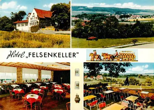 AK / Ansichtskarte  Lauenau Hotel Felsenkeller Rupp Braeu Gastraeume Freiterrasse  Lauenau