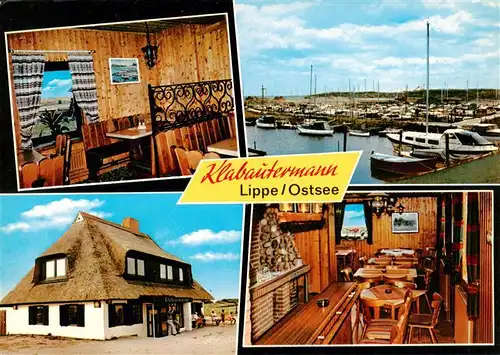 AK / Ansichtskarte 73894917 Hohwacht_Ostseebad Fischrestaurant Klabautermann Gaststube Hafen Reetdachhaus Hohwacht_Ostseebad