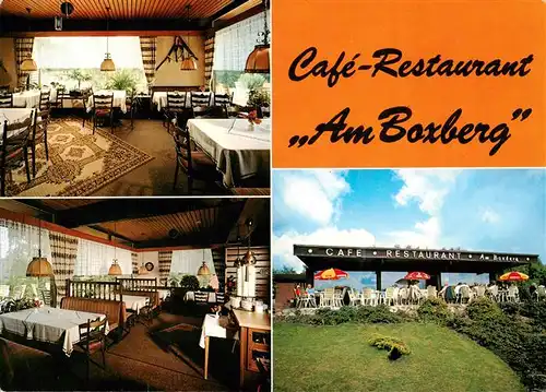 AK / Ansichtskarte  Aukrug Cafe Restaurant Am Boxberg Gastraeume Terrasse Aukrug