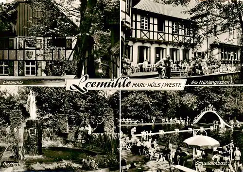 AK / Ansichtskarte  Huels_Marl Loemuehle Am Muehlengraben Garten Schwimmbad Huels_Marl