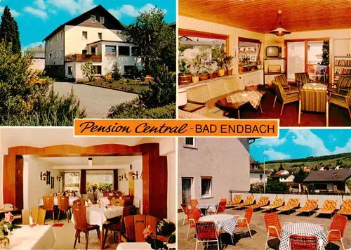 AK / Ansichtskarte  Bad_Endbach Pension Central Gastraeume Terrasse Bad_Endbach