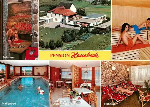 AK / Ansichtskarte  Wethen Solarium Pension Hanebeck Sauna Hallenbad Speiseraum Ruheraum Wethen