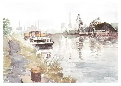 AK / Ansichtskarte  Castrop-Rauxel Ruhrgebiet Victor Hafen Aquarell Castrop-Rauxel