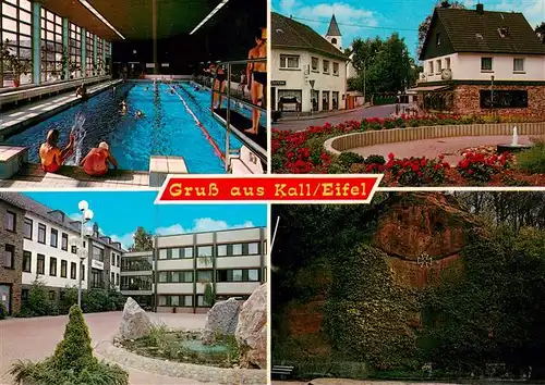 AK / Ansichtskarte 73894970 Kall Hallenbad Ortspartie Schule Felsen Kall