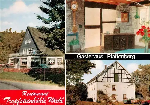 AK / Ansichtskarte 73894984 Wiehl_Oberbergischer_Kreis Restaurant Tropfsteinhoehle Gaestehaus Pfaffenberg 