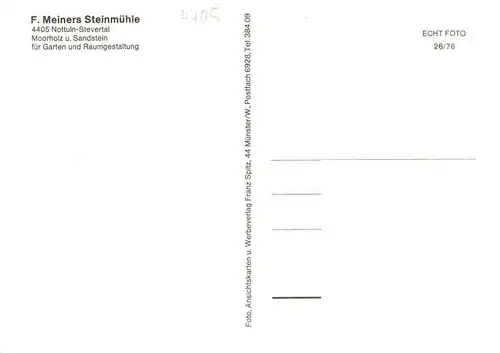 AK / Ansichtskarte  Nottuln Steinmuehle Stevertal Moorholz und Sandstein fuer Garten und Raumgestaltung Nottuln