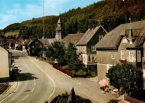 AK / Ansichtskarte 73894995 Liesen_Hallenberg_Hochsauerland Gasthof Pfaender Strassenpartie 