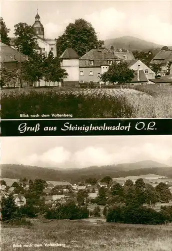 AK / Ansichtskarte  Steinigtwolmsdorf Ansicht mit Kirche Panorama Blick nach dem Valtenberg Steinigtwolmsdorf