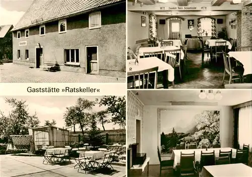 AK / Ansichtskarte  Bischheim_Pfalz Gaststaette Ratskeller Gaststube Gartenterrasse Versammlungszimmer Bischheim Pfalz