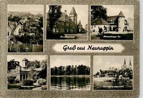 AK / Ansichtskarte  Neuruppin_Neu-Ruppin Stadtpanorama Bahnhof Rheinsberger Tor Tempelgarten Dampferanlegestelle Ruppiner See 