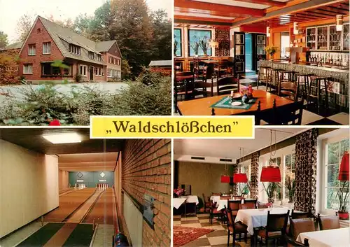 AK / Ansichtskarte  Laer_Steinfurt Gasthof Waldschloesschen Gastraeume Bar Kegelbahn Laer_Steinfurt
