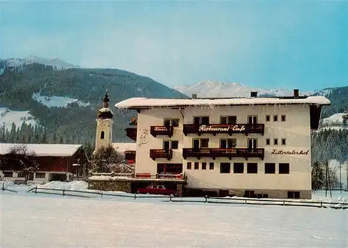 AK / Ansichtskarte  Zillertal_Tirol_AT Hotel Restaurant Zillertalerhof im Winter Zillertaler Alpen 