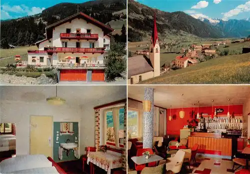 AK / Ansichtskarte  Hippach_Tirol_AT Café Pension Alpenblick Gastraum Fremdenzimmer Ortsansicht mit Kirche Alpen 