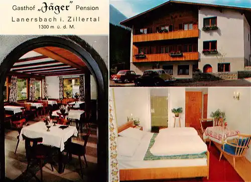 AK / Ansichtskarte 73895143 Lanersbach_Mayrhofen_Zillertal_Tirol_AT Gasthof Pension Jaeger Restaurant Fremdenzimmer 