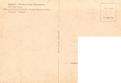 AK / Ansichtskarte  Lautenbach_Renchtal Gasthof Pension zum Schwanen Gastraeume Lautenbach Renchtal