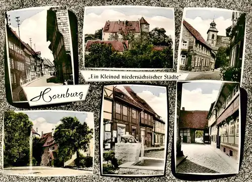 AK / Ansichtskarte 73895164 Hornburg__Wolfenbuettel Strassenpartien Schloss Kirche Brunnen 