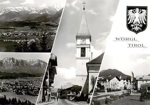 AK / Ansichtskarte 73895175 Woergl__Kufstein_Tirol_AT Panorama Kirche Ortspartie 