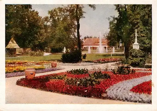 AK / Ansichtskarte  Fuerth_Bayern Gartenschau 1951 Blick vom Empfangsgarten ueber die Wasserspiele mit Ausstellungskaffee Fuerth Bayern