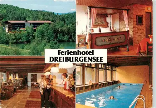 AK / Ansichtskarte  Tittling Ferienhotel Dreiburgensee Gastraeume Rezeption Hallenbad Tittling