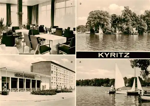 AK / Ansichtskarte 73895298 Kyritz_Brandenburg Kreiskulturhaus Gaststaette Untersee Inselgaststaette Einkaufszentrum Untersee An der Insel Kyritz Brandenburg