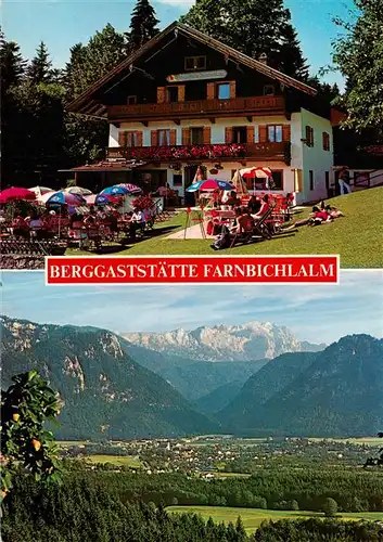 AK / Ansichtskarte  Hammer_Inzell_Alpenstrasse Berggaststaette Farnbichlalm Freiterrasse Panorama 