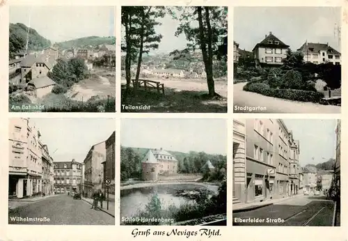 AK / Ansichtskarte  Neviges_Velbert Am Bahnhof Teilansicht Stadtgarten Wilhelmstrasse Schloss Hardenberg Elberfelder Strasse Neviges Velbert