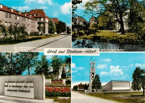 AK / Ansichtskarte  Hoevel_Bockum-Hoevel_Hamm St Josefs Krankenhaus Schwesternheim Schloss Ermelinghof Ehrenmal Ev Kirche 