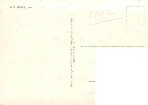 AK / Ansichtskarte  Rimpar Panorama Schloss Kirche Rittersaal Rimpar