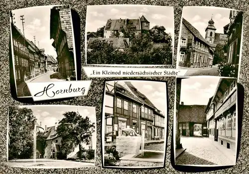 AK / Ansichtskarte 73895371 Hornburg__Wolfenbuettel Strassenpartien Brunnen Kirche Schloss 