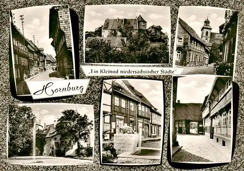 AK / Ansichtskarte  Hornburg__Wolfenbuettel Strassenpartien Brunnen Kirche Schloss 