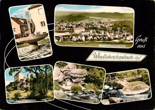 AK / Ansichtskarte 73895380 Windischenbach Stadtbrunnen Panorama Burg Neuhaus Tischstein Waldnaabtal Windischenbach