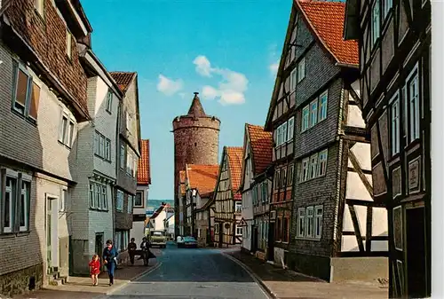 AK / Ansichtskarte  Alsfeld Hintere Fuldagasse mit Blick auf Leonhards-Turm Alsfeld