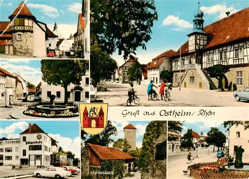 AK / Ansichtskarte  Ostheim__Rhoen Teilansichten Stadtzentrum Lichtenburg 