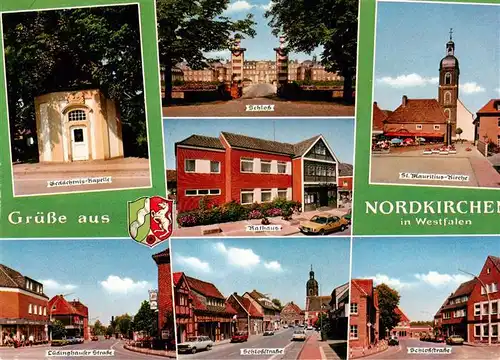 AK / Ansichtskarte  Nordkirchen Gedaechtnis Kapelle Schloss Rathaus St Mauritius Kirche Luedinghauser Strasse Schlossstrasse Nordkirchen