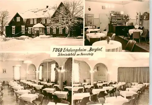 AK / Ansichtskarte  Schmiedefeld_Rennsteig FDGB Erholungsheim Berghof Gastraeume Schmiedefeld_Rennsteig