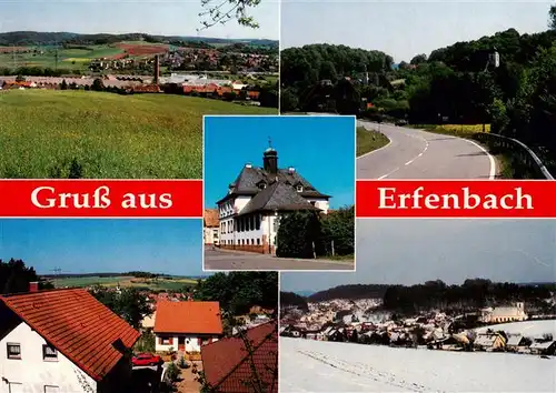 AK / Ansichtskarte 73895522 Erfenbach Panorama Strassen und Ortspartie Gasthaus Erfenbach