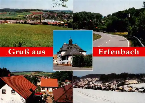 AK / Ansichtskarte  Erfenbach Panorama Strassen und Ortspartie Gasthaus Erfenbach