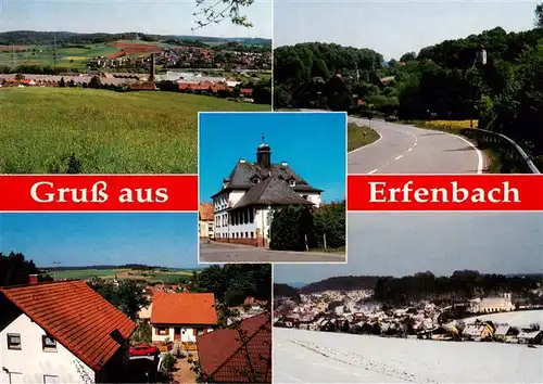 AK / Ansichtskarte 73895526 Erfenbach Panorama Strassen und Ortspartie Gasthaus Erfenbach