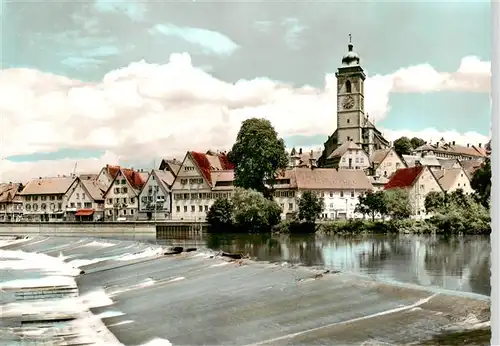 AK / Ansichtskarte  Nuertingen_Neckar Neckarpartie mit Kirche 